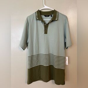 Radmor Men’s Taylor Ombré Sage Pima Cotton Performance Golf Polo Shirt L NWT